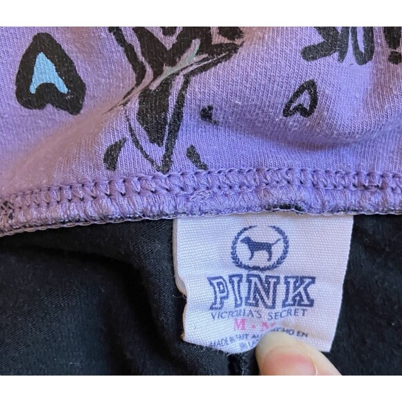 Victoria's Secret Pink Legging Women Size Medium M Crop Purple Fold Over Y2K - Picture 5 of 6